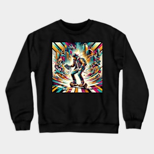 Futuristic Beat Navigator: Urban Soundscapes Crewneck Sweatshirt